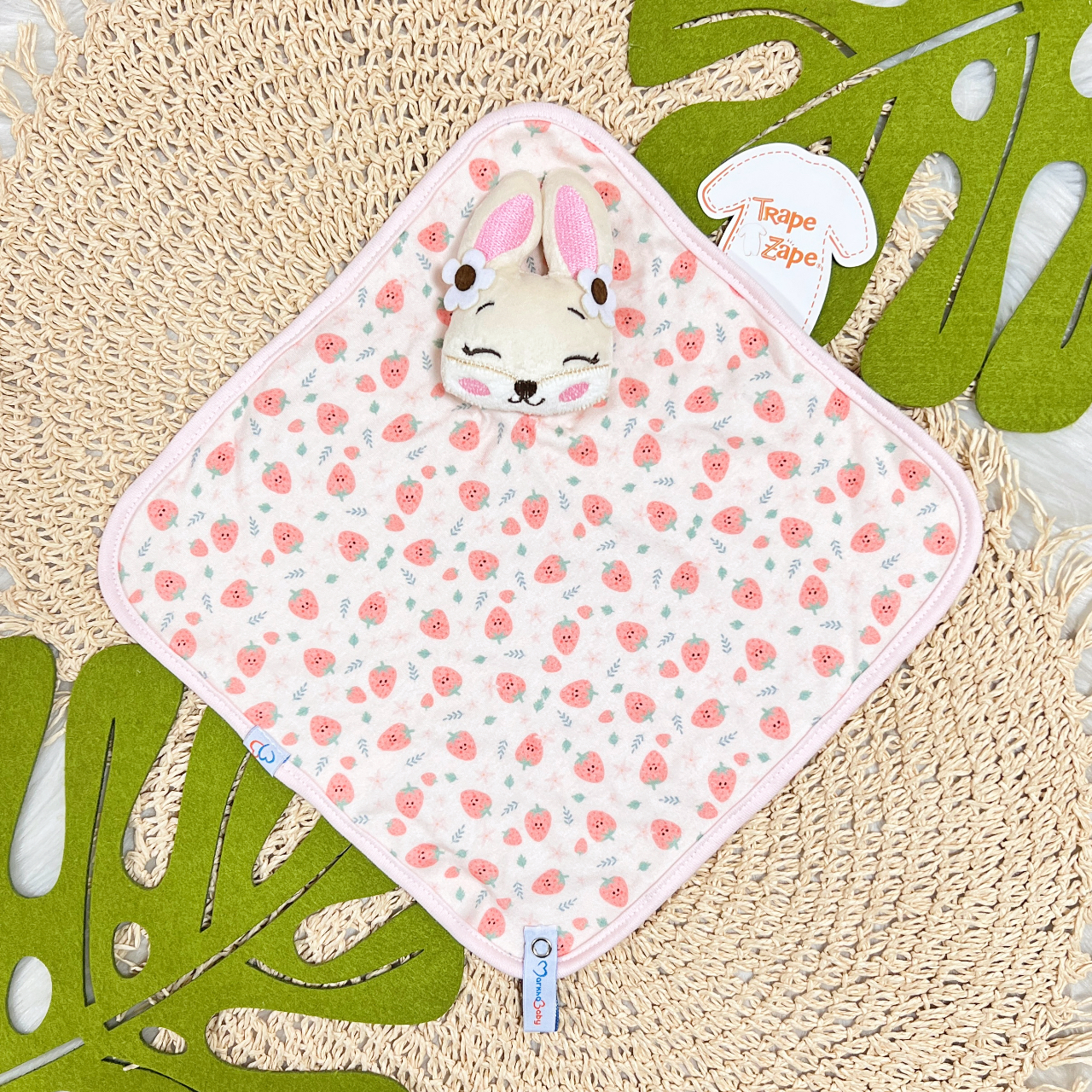 Naninha Enxoval - Coelhinha com Moranguinhos - Rosa e Areia